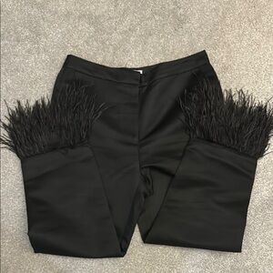 Kate Spade Black Feather Trim Pants